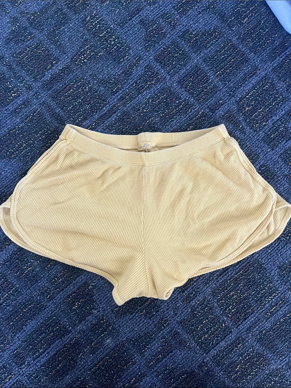 Brandy Melville yellow Waffle Knit Lounge Shorts